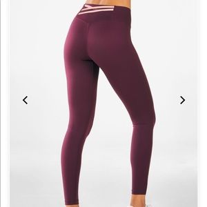 NWT Fabletics Burgundy Leggings with Phone Pocket